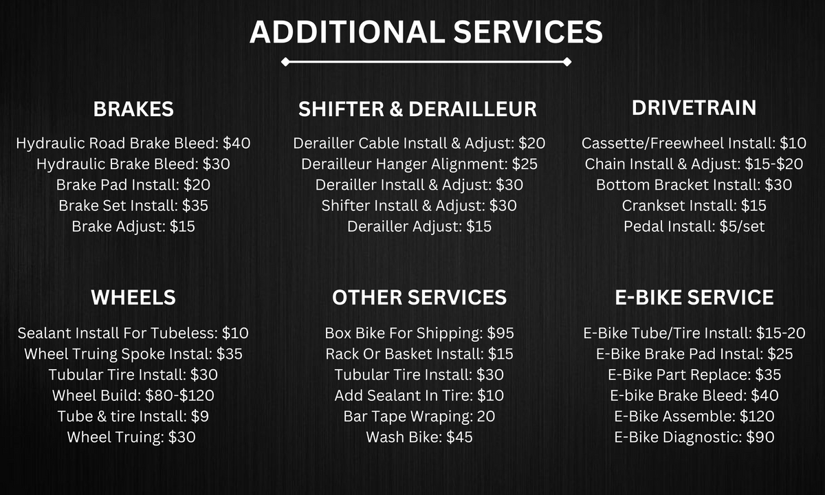 Service Menu – Cycle City Bicycles